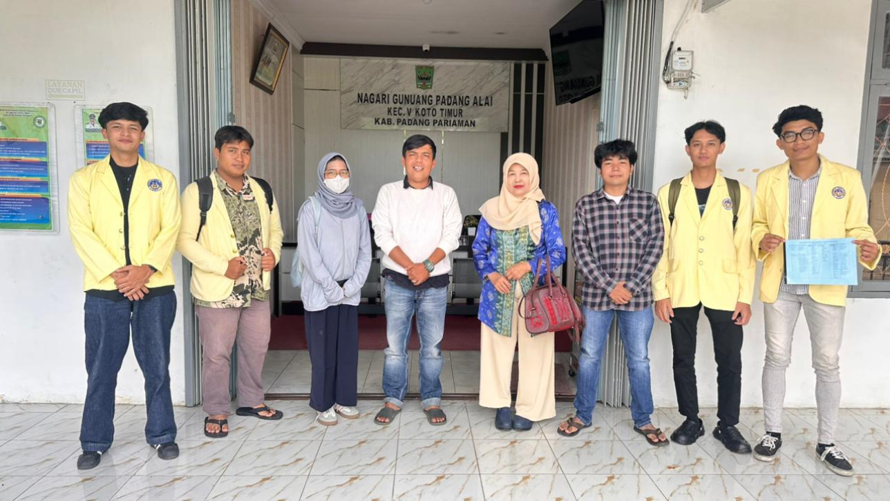 Survey lokasi KKN UNP Januari-Juni 2026 di Nagari Gunung Padang Alai, Kabupaten Padang Pariaman. DPL: Prof. Dr. Risda Amini, M. P. (05/01/2026)