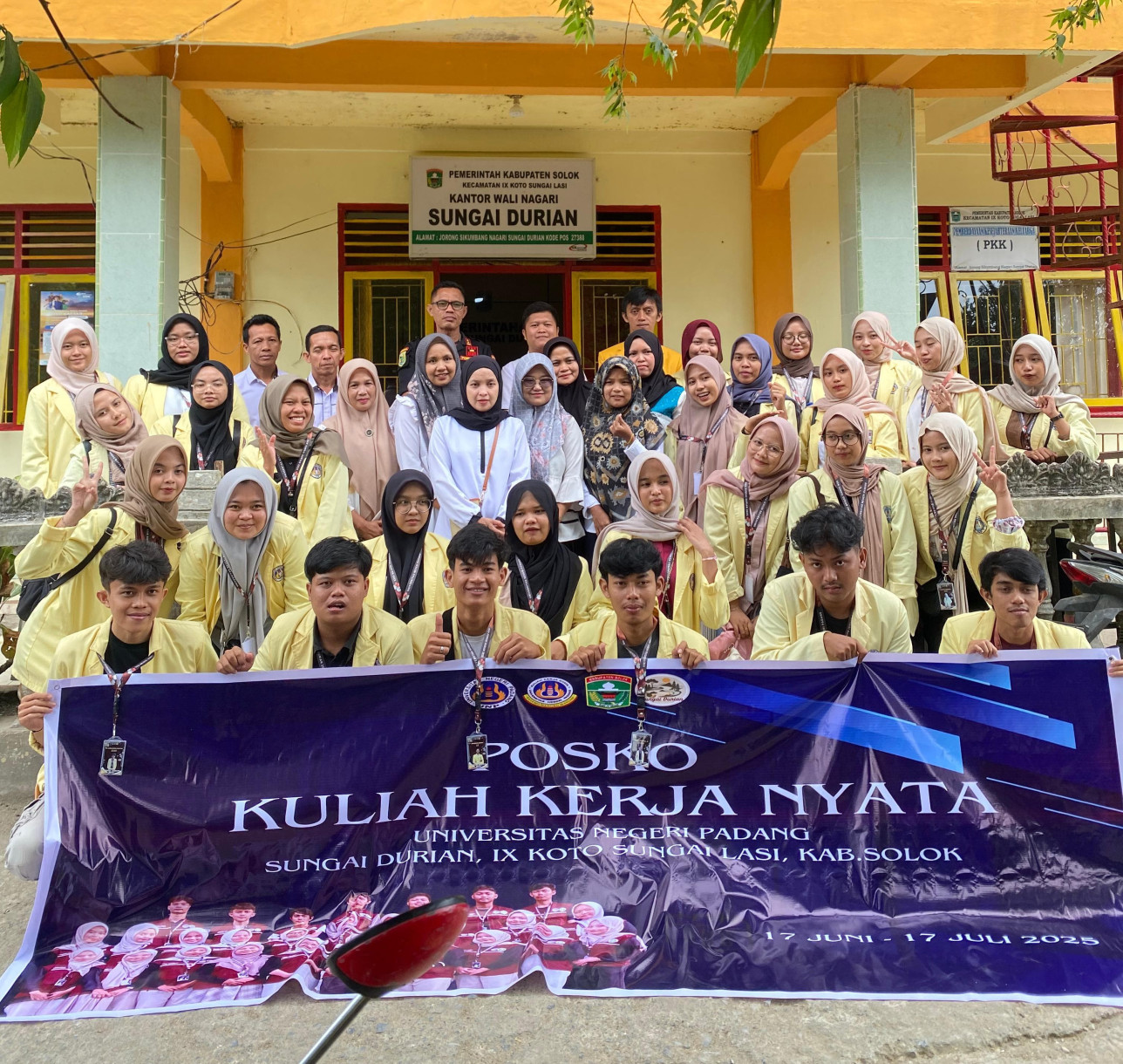 Pengantaran mahasiswa KKN UNP periode Juli Desember ke Nagari Sungai Durian, Kab. Solok. DPL:  Rizki Syafril, SHI, M.Si (17/06/2025)