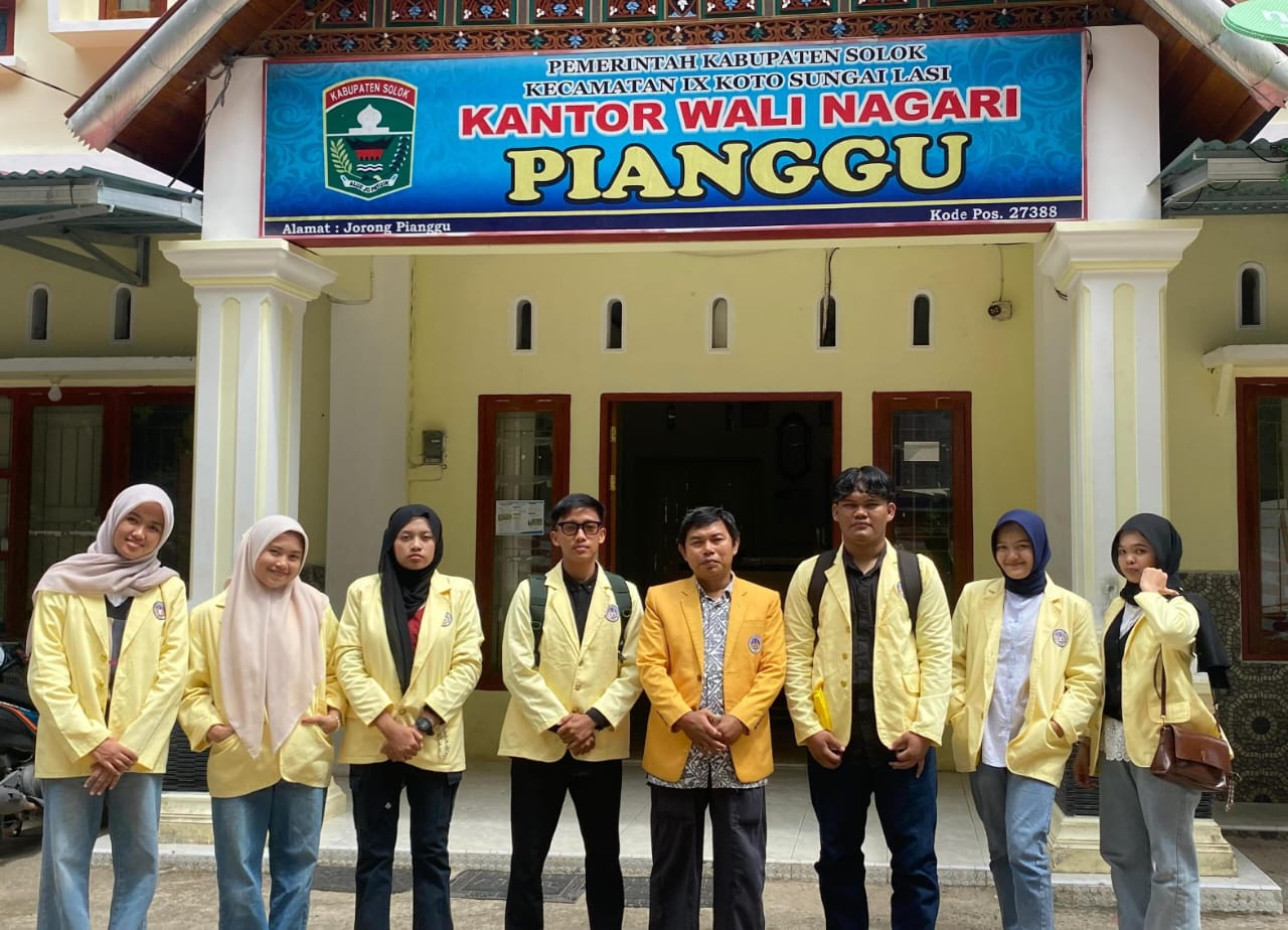 Survey Lokasi KKN periode Juli Desember di Nagari Pianggu Kabupaten Solok. DPL:  Halkadri Fitra, SE, MM, Ak. (01/06/2025)