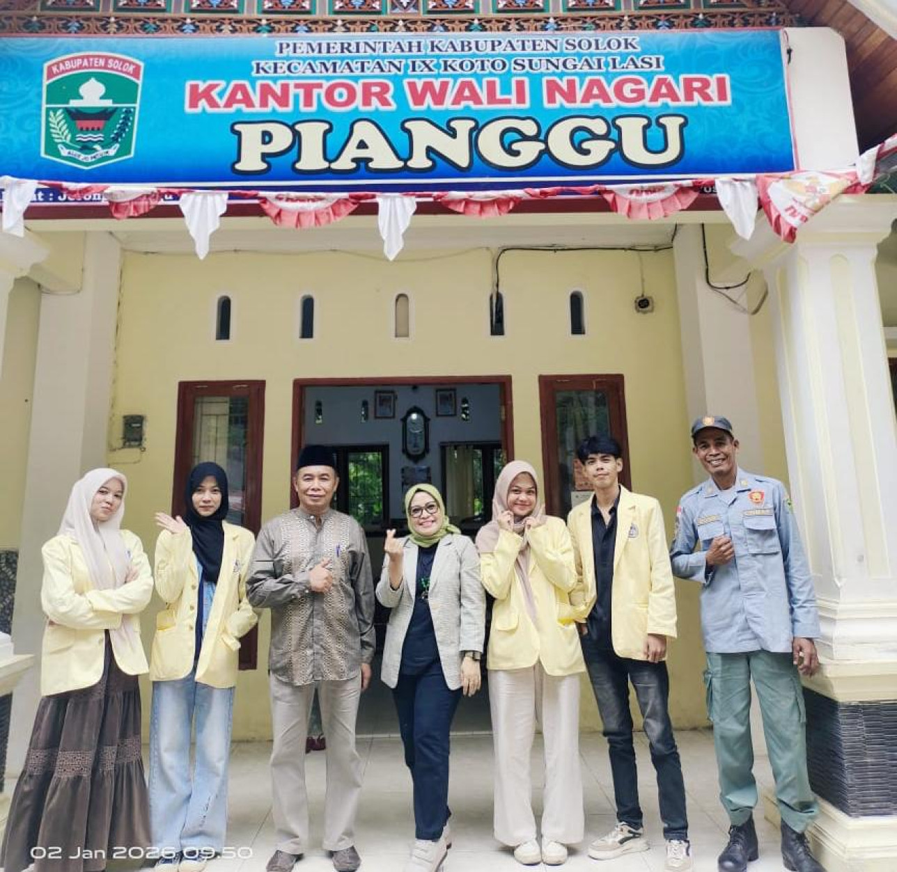 Survey lokasi KKN UNP Januari-Juni 2026 di Nagari Pianggu, Kabupaten Solok. DPL: Dr Ratna Wilis, S.Pd, MP. (05/01/2026)